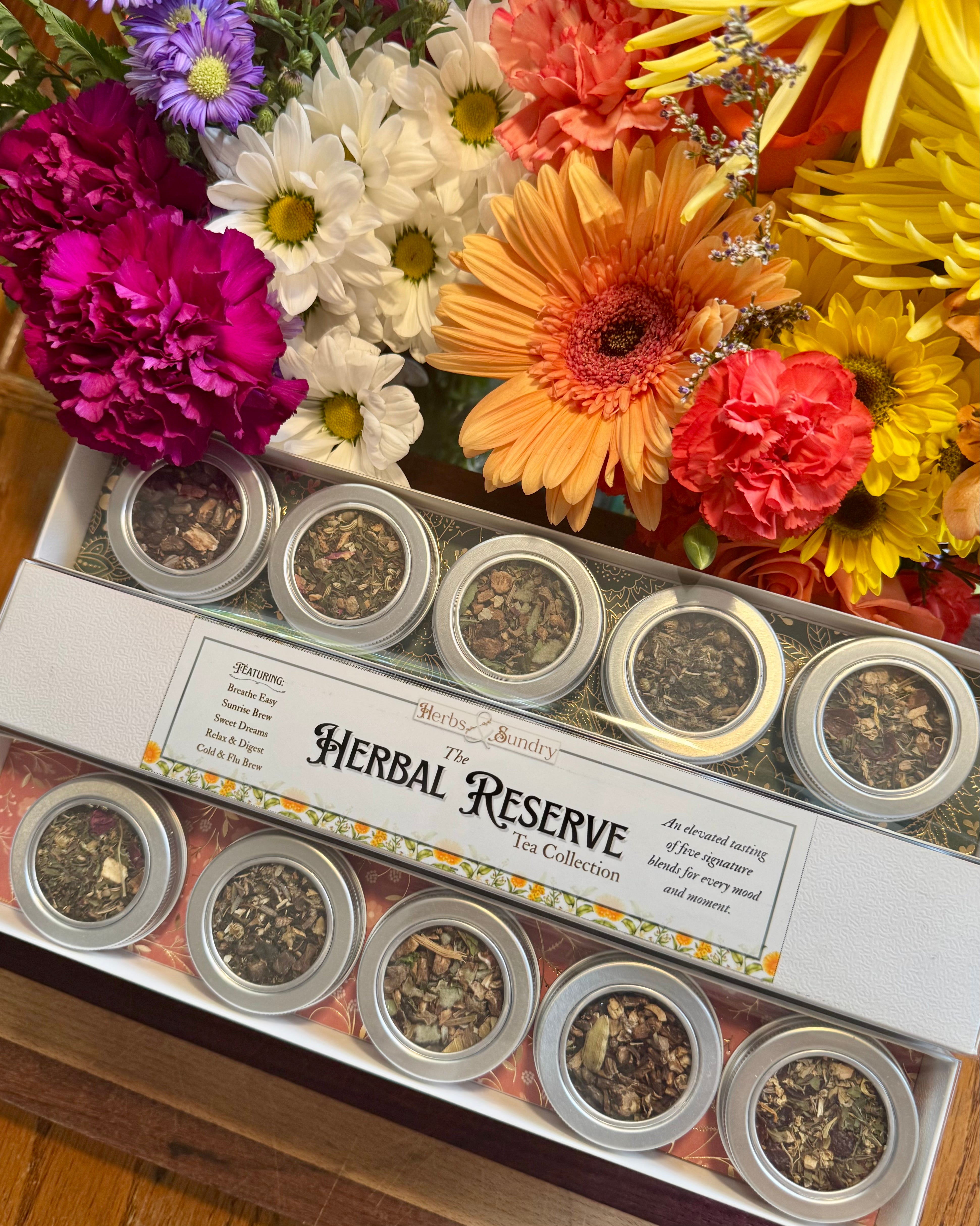 The Herbal Reserve, Five Tin Loose Leaf Tea Sampler Set – Herbs